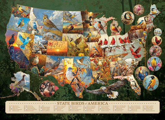 Amerika államok madarai Cobble Hill 1000 darabos kirakó puzzle (CH - 40316) - puzzlegarden