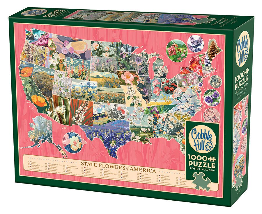 Amerika államok virágai Cobble Hill 1000 darabos kirakó puzzle (CH - 40315) - puzzlegarden