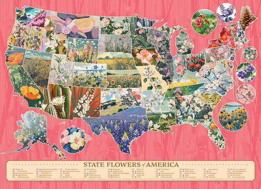 Amerika államok virágai Cobble Hill 1000 darabos kirakó puzzle (CH - 40315) - puzzlegarden