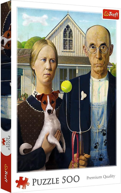 Amerikai gótika: Kutyás változat Trefl 500 darabos kirakó puzzle (TR - 37526) - puzzlegarden