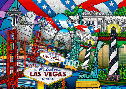 Amerikai Nevezetességek Enjoy 1000 darabos kirakó puzzle (EN - 1937) - puzzlegarden