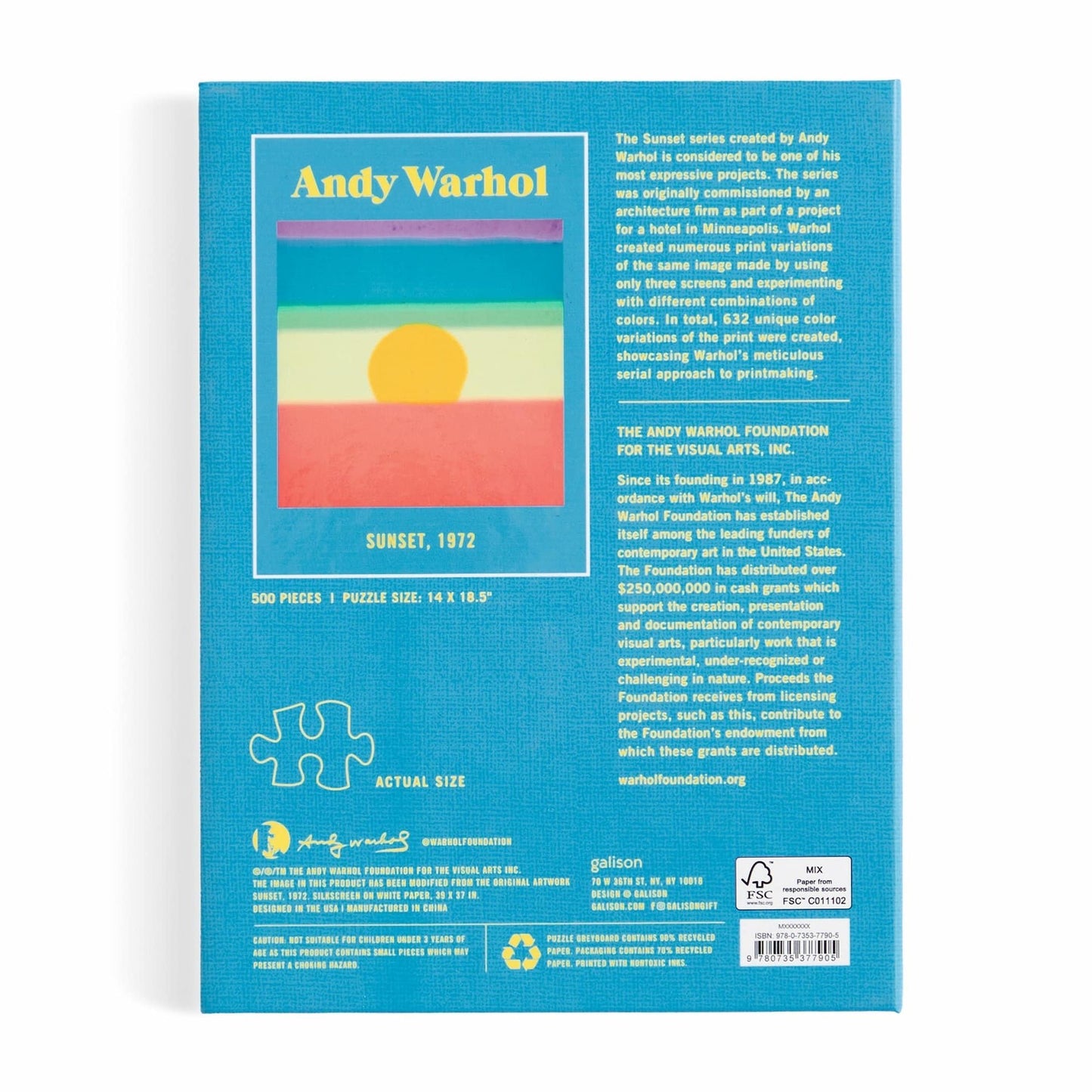 Andy Warhol - Naplemente Galison 500 darabos kirakó puzzle (GA - 9780735377905 9780735377905) - puzzlegarden