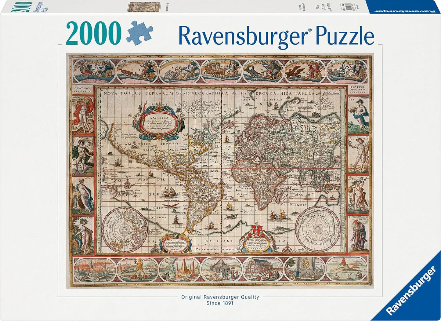 Antik Világtérkép 1650 Ravensburger 2000 darabos kirakó puzzle (RA - 16633 4005556166336) - puzzlegarden