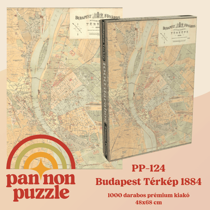 Budapest Térkép 1884 Pannon Puzzle 1000 darabos kirakó puzzle (PP-124) - puzzlegarden