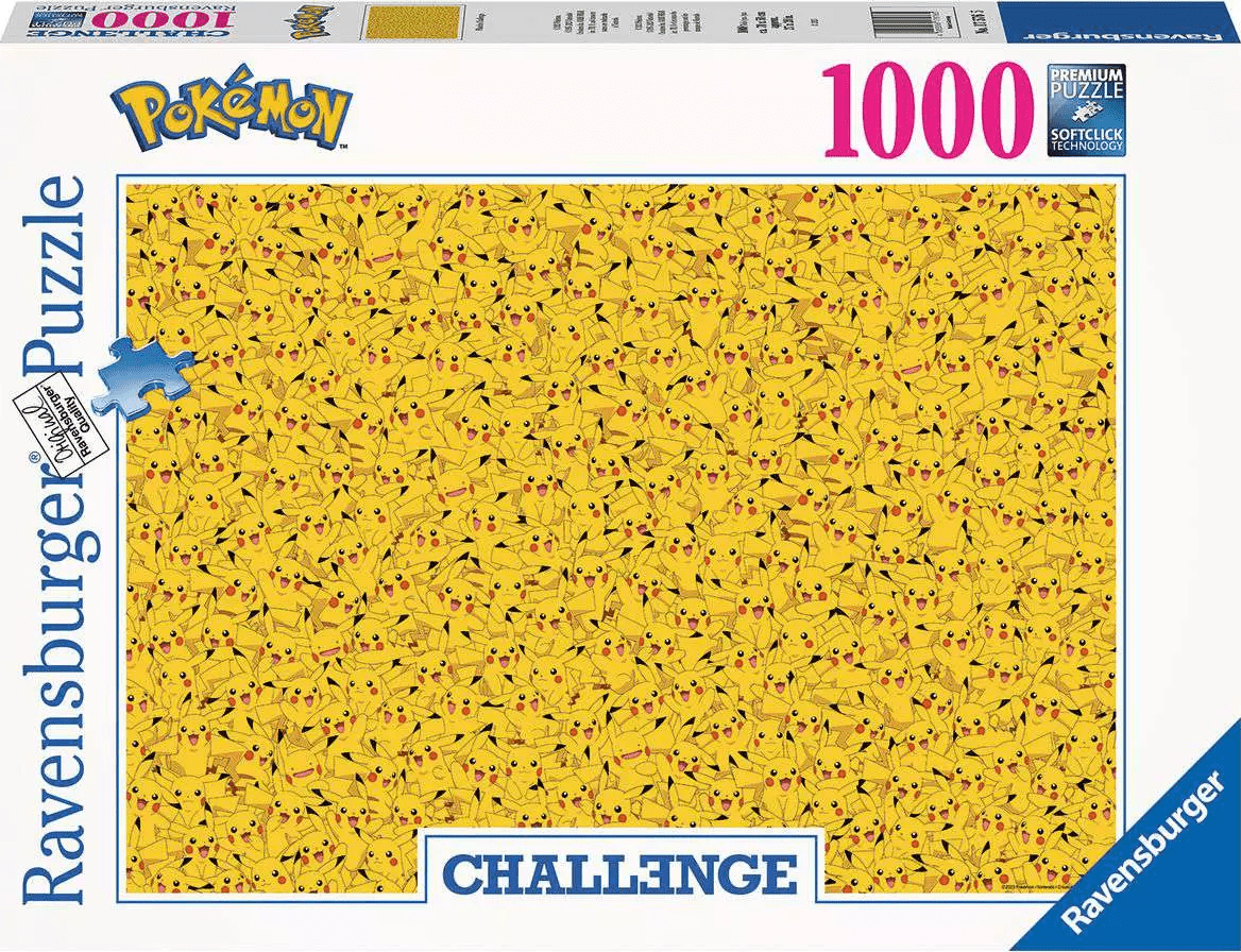 Challenge - Pikachu - kisebb dobozos Ravensburger 1000 darabos kirakó puzzle (RA - 12000829 4005555008293) - puzzlegarden