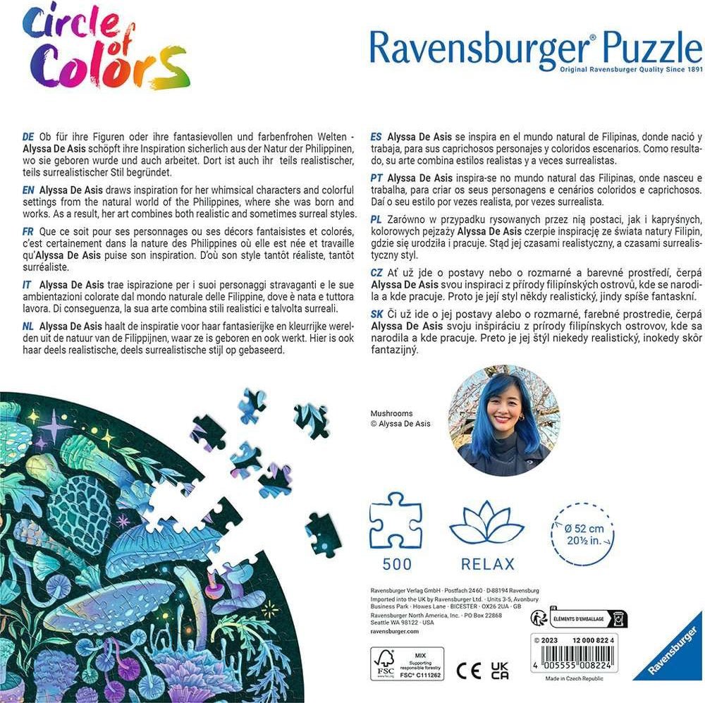 Circle of Colors - Gombák Ravensburger 500 darabos kirakó puzzle (RA-12000822 4005555008224) - puzzlegarden