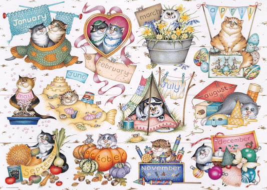 Crazy Cats - Cicanaptár Ravensburger 1000 darabos kirakó puzzle (RA - 12001452) - puzzlegarden