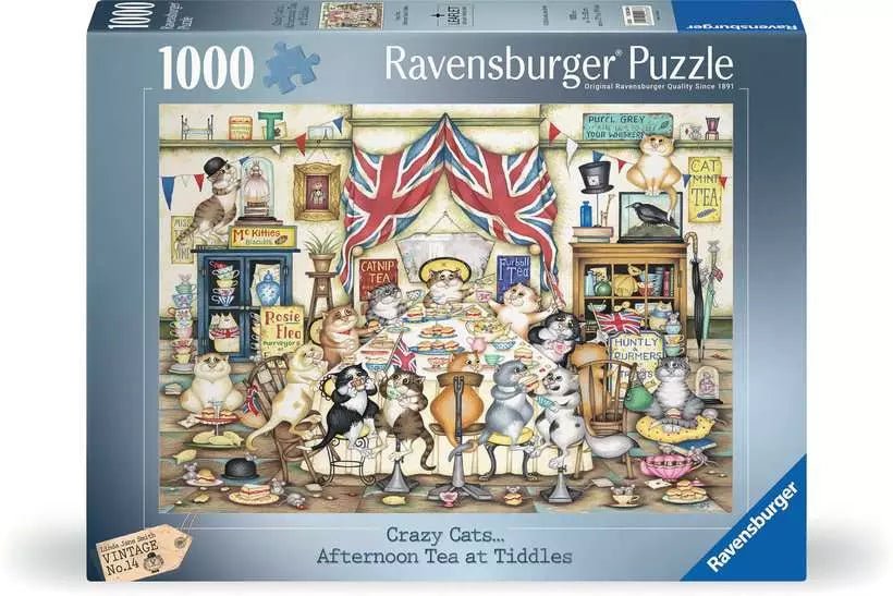 Crazy Cats - Délutáni Teázás Ravensburger 1000 darabos kirakó puzzle (RA - 12000288) - puzzlegarden