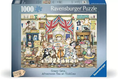 Crazy Cats - Délutáni Teázás Ravensburger 1000 darabos kirakó puzzle (RA - 12000288) - puzzlegarden
