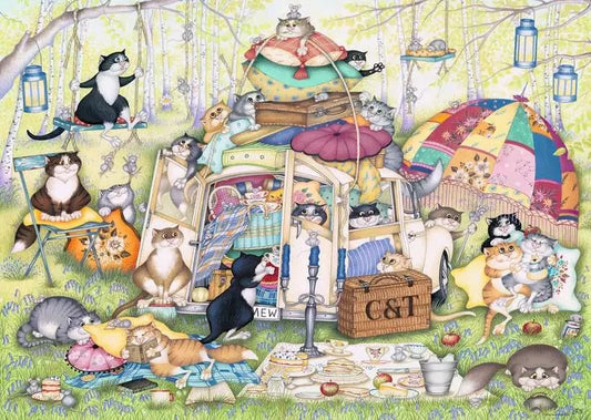 Crazy Cats - Lustálkodós nyári délután Ravensburger 1000 darabos kirakó puzzle (RA - 12000171) - puzzlegarden