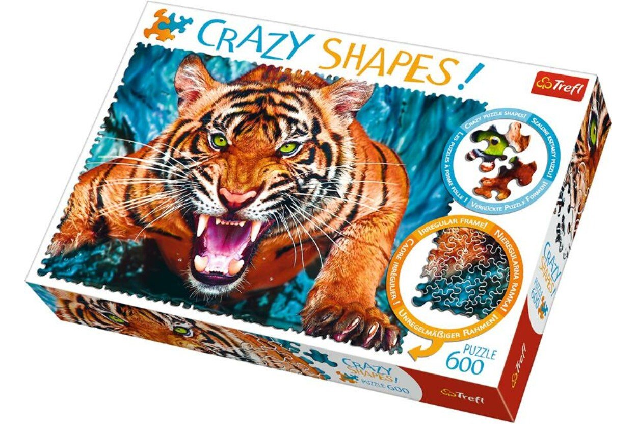 Crazy Shapes - Támadó Tigris Trefl 600 darabos kirakó puzzle (TR-11110 5900511111101) - puzzlegarden