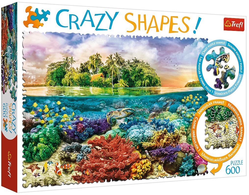 Crazy Shapes - Trópusi sziget Trefl 600 darabos kirakó puzzle (TR-11113 5900511111132) - puzzlegarden