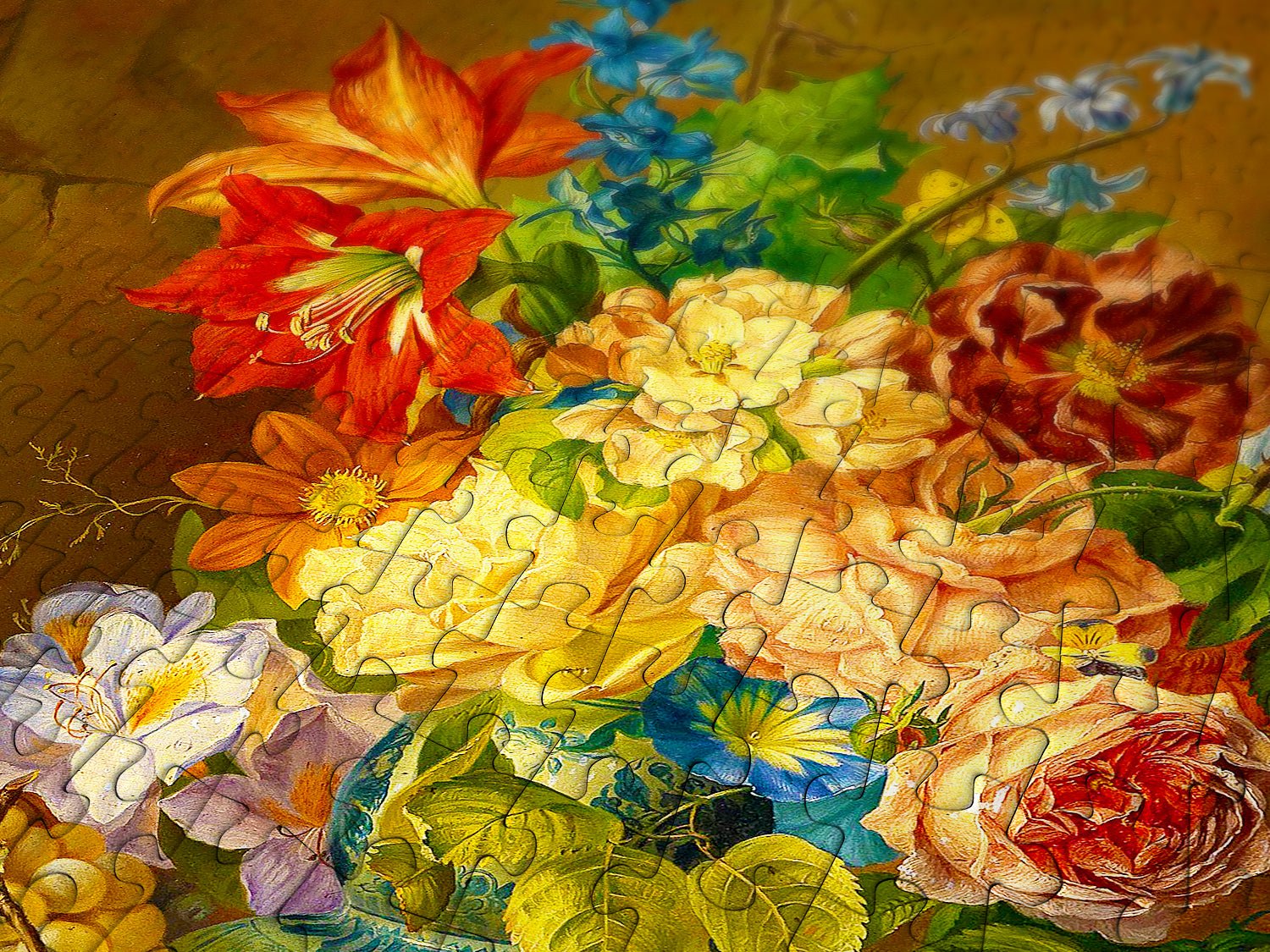 Csendélet gyümölcsökkel, virágokkal és papagájjal Enjoy 1000 darabos kirakó puzzle (EN - 1191 5949194011919) - puzzlegarden