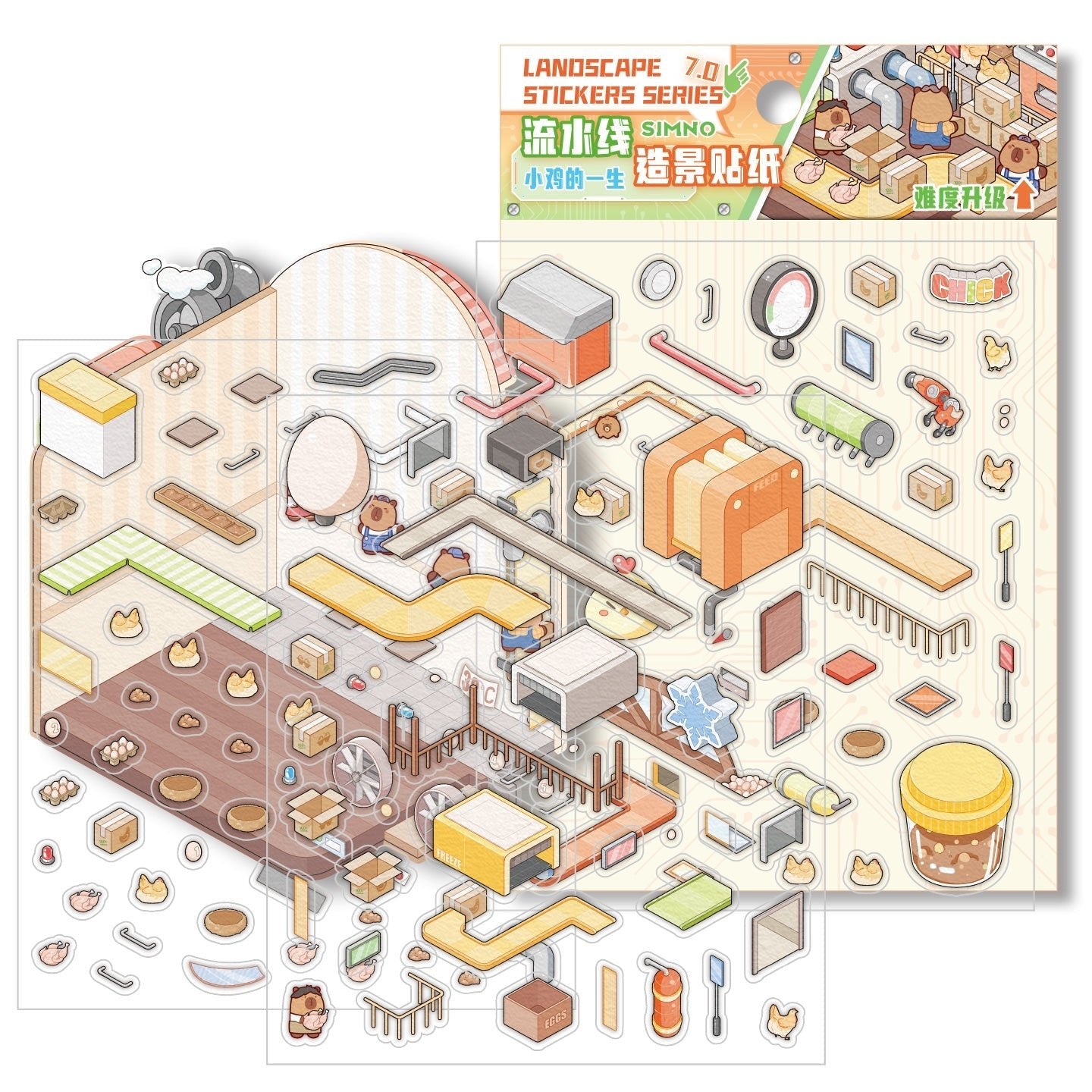 Csibék élete - matricajelenet Simno 1 darabos kirakó puzzle (SN-6941776325185) - puzzlegarden