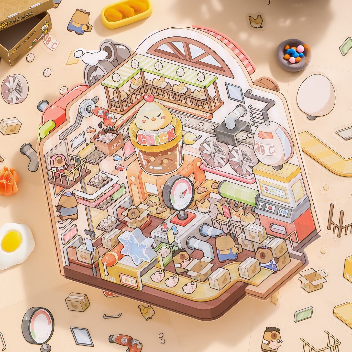 Csibék élete - matricajelenet Simno 1 darabos kirakó puzzle (SN-6941776325185) - puzzlegarden