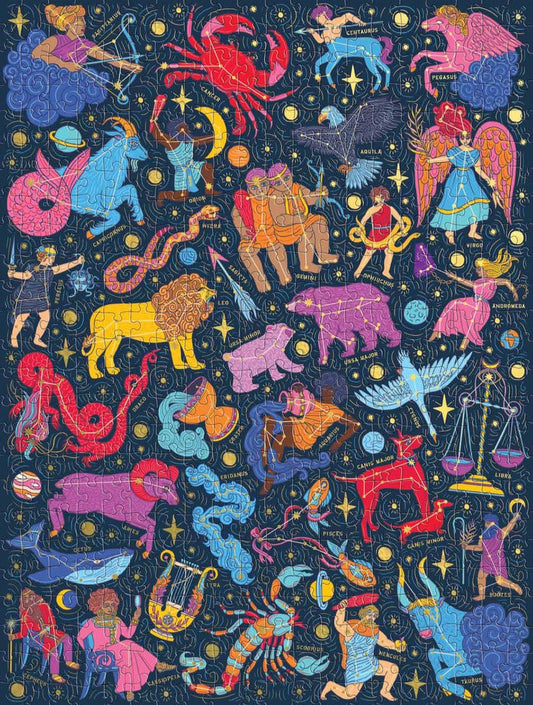 Csillagképek - díszdobozban, aranyfóliás Galison 500 darabos kirakó puzzle (GA - 9780735377967) - puzzlegarden