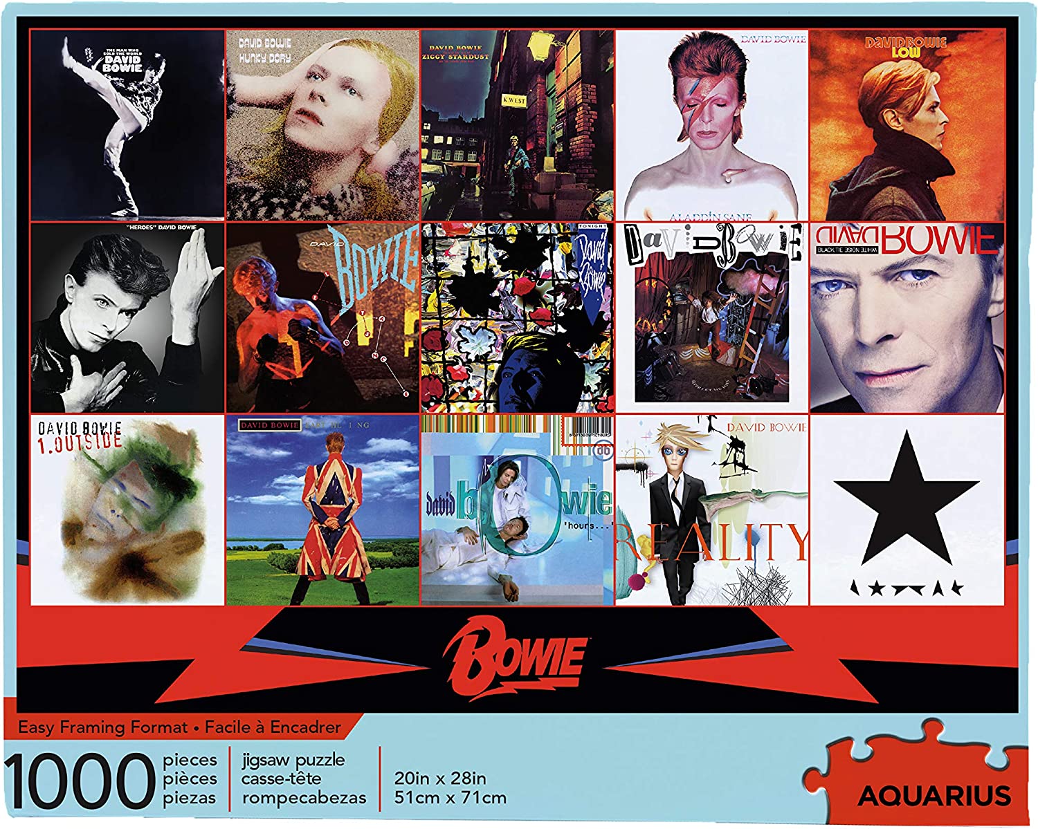 David Bowie Albumok Aquarius 1000 darabos kirakó puzzle (AQ-65330 840391127210) - puzzlegarden