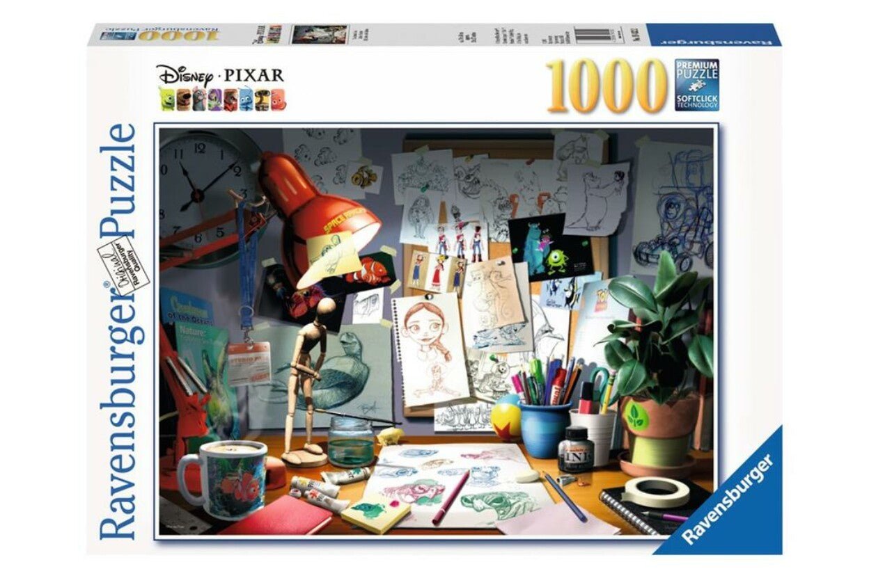 Disney Pixar - A művész asztala Ravensburger 1000 darabos kirakó puzzle (RA-19432 4005556194322) - puzzlegarden