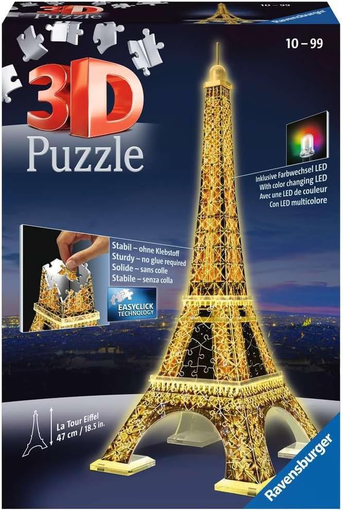 Eiffel - torony - Párizs - 3D Night Edition Ravensburger 226 darabos kirakó puzzle (RA - 12579 4005556125791) - puzzlegarden