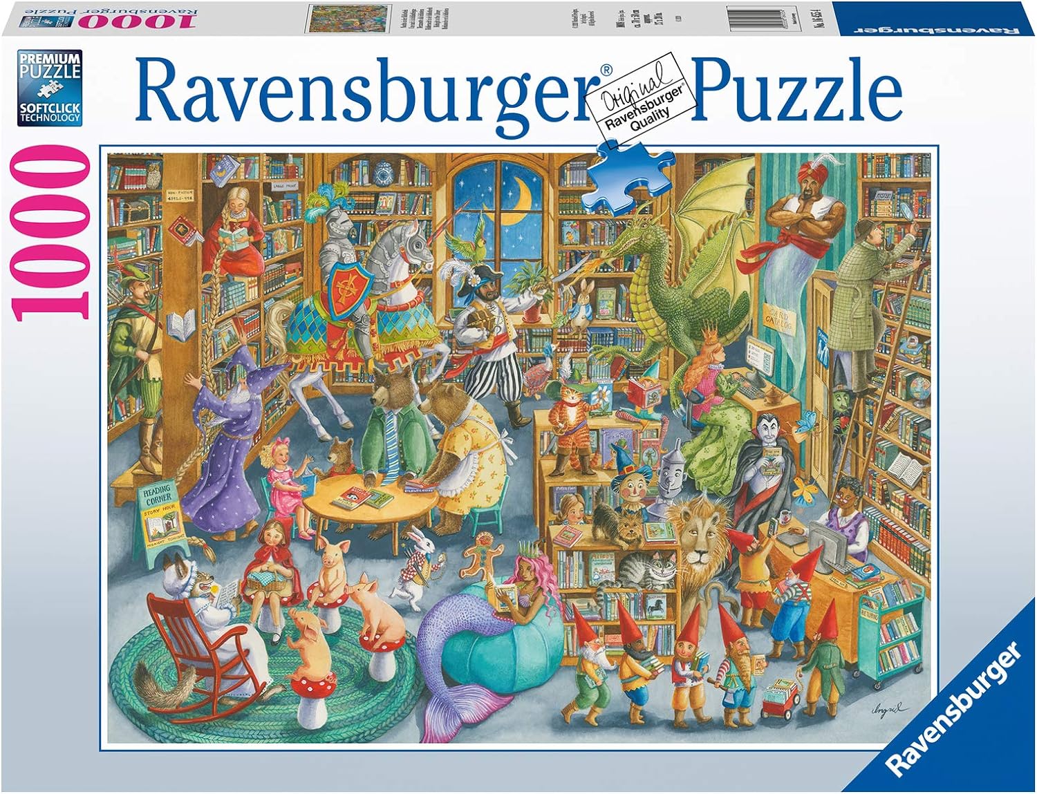 Éjfél a Könyvtárban Ravensburger 1000 darabos kirakó puzzle (RA-16455 4005556164554) - puzzlegarden