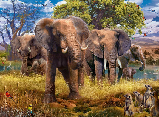 ElefĂĄnt csalĂĄd Ravensburger 500 darabos kirakĂł puzzle (RA - 15040) - puzzlegarden