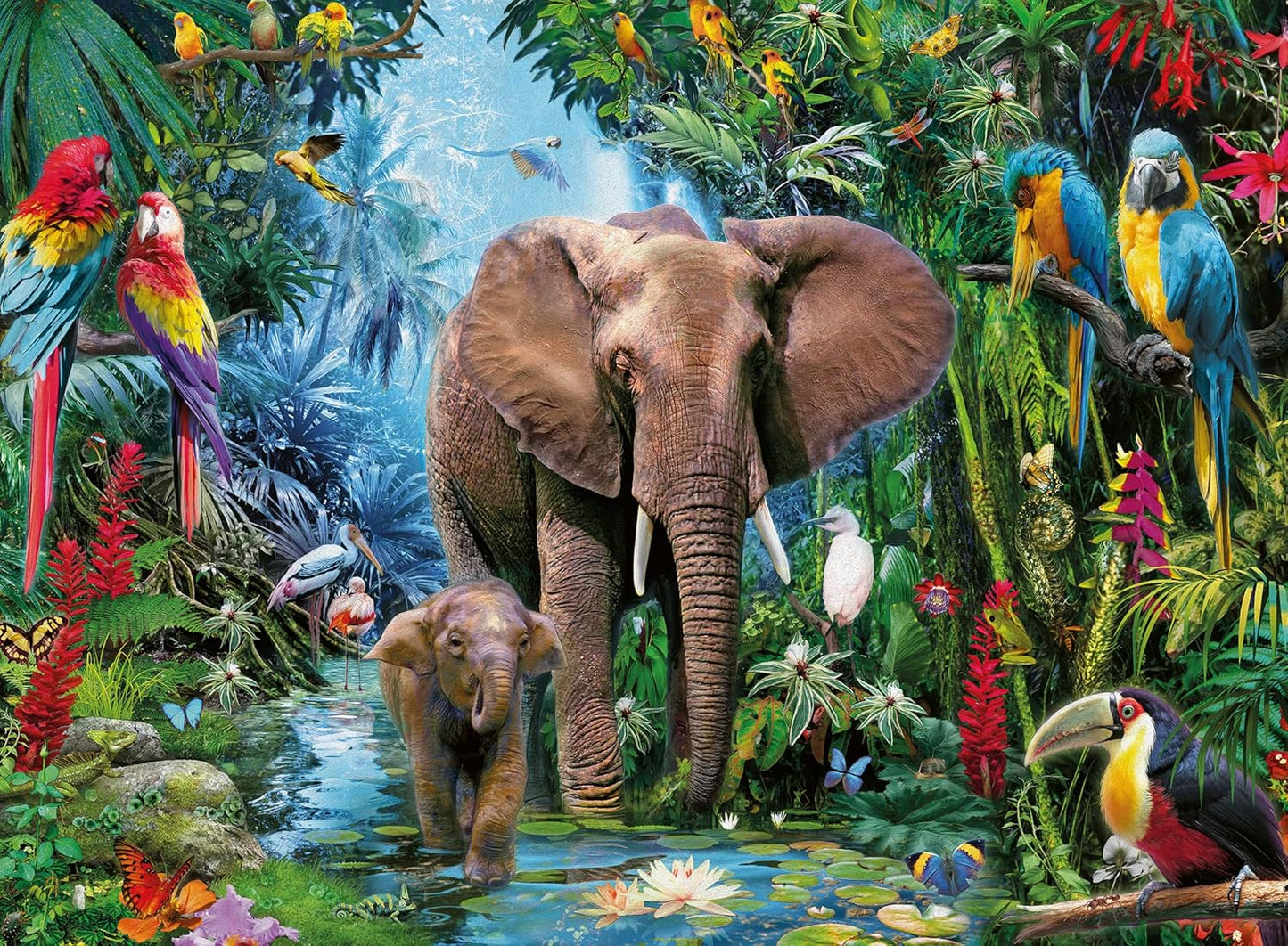 Elefántok az Oázisban Ravensburger 150 darabos kirakó puzzle (RA - 12901 4005556129010) - puzzlegarden