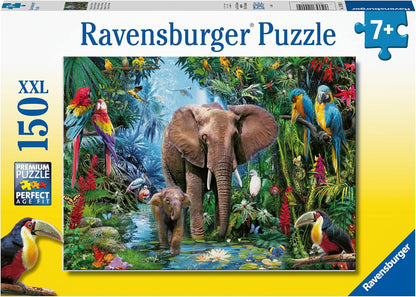 Elefántok az Oázisban Ravensburger 150 darabos kirakó puzzle (RA - 12901 4005556129010) - puzzlegarden