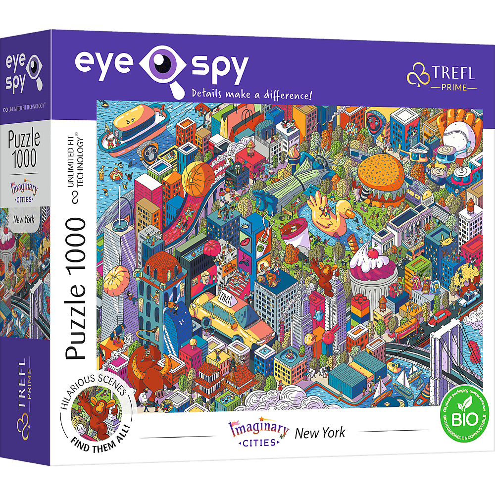 EYE - SPY – KÉPZELETBELI VÁROSOK: New York, USA Trefl Prime 1000 darabos kirakó puzzle (TR - 10708 5900511107081) - puzzlegarden