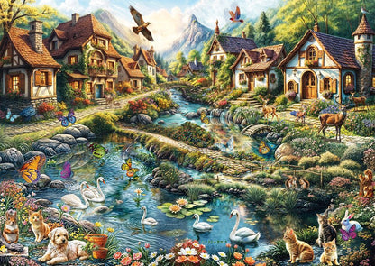 Falucska az erdőszélen Schmidt Spiele 1000 darabos kirakó puzzle (SCH-58874) - puzzlegarden