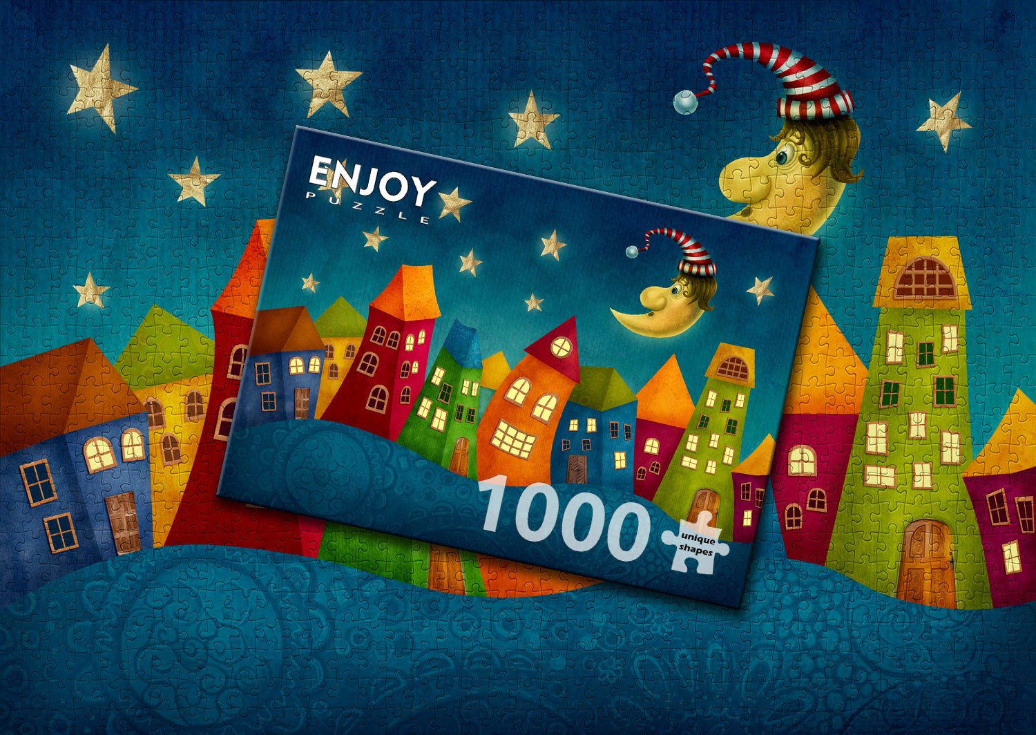 Fantáziavilág színes házai Enjoy 1000 darabos kirakó puzzle (EN - 1952 5949194019526) - puzzlegarden