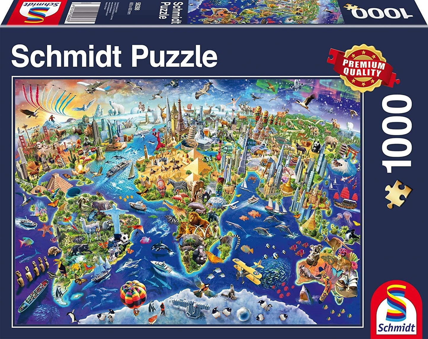 Fedezd fel a Világot! Schmidt 1000 darabos kirakó puzzle (SCH-58288 4001504582883) - puzzlegarden