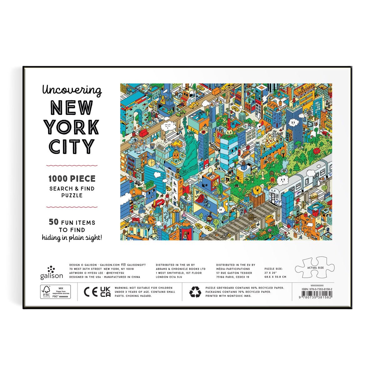 Fedezd fel New York-ot! Galison 1000 darabos kirakó puzzle (GA-9780735381582 9780735381582) - puzzlegarden