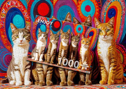 Five Cats Enjoy 1000 darabos kirakó puzzle (EN - 2131) - puzzlegarden