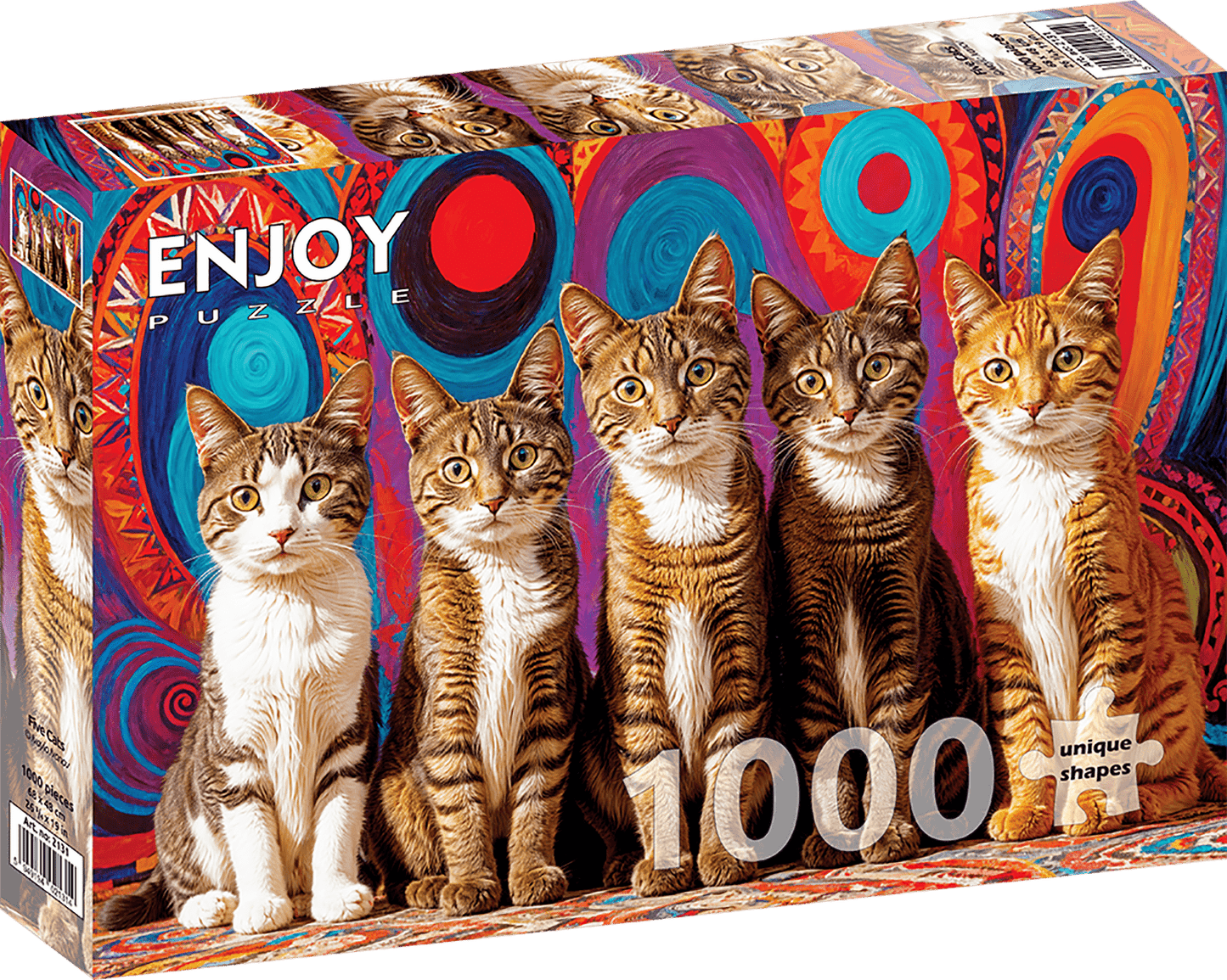 Five Cats Enjoy 1000 darabos kirakó puzzle (EN - 2131) - puzzlegarden