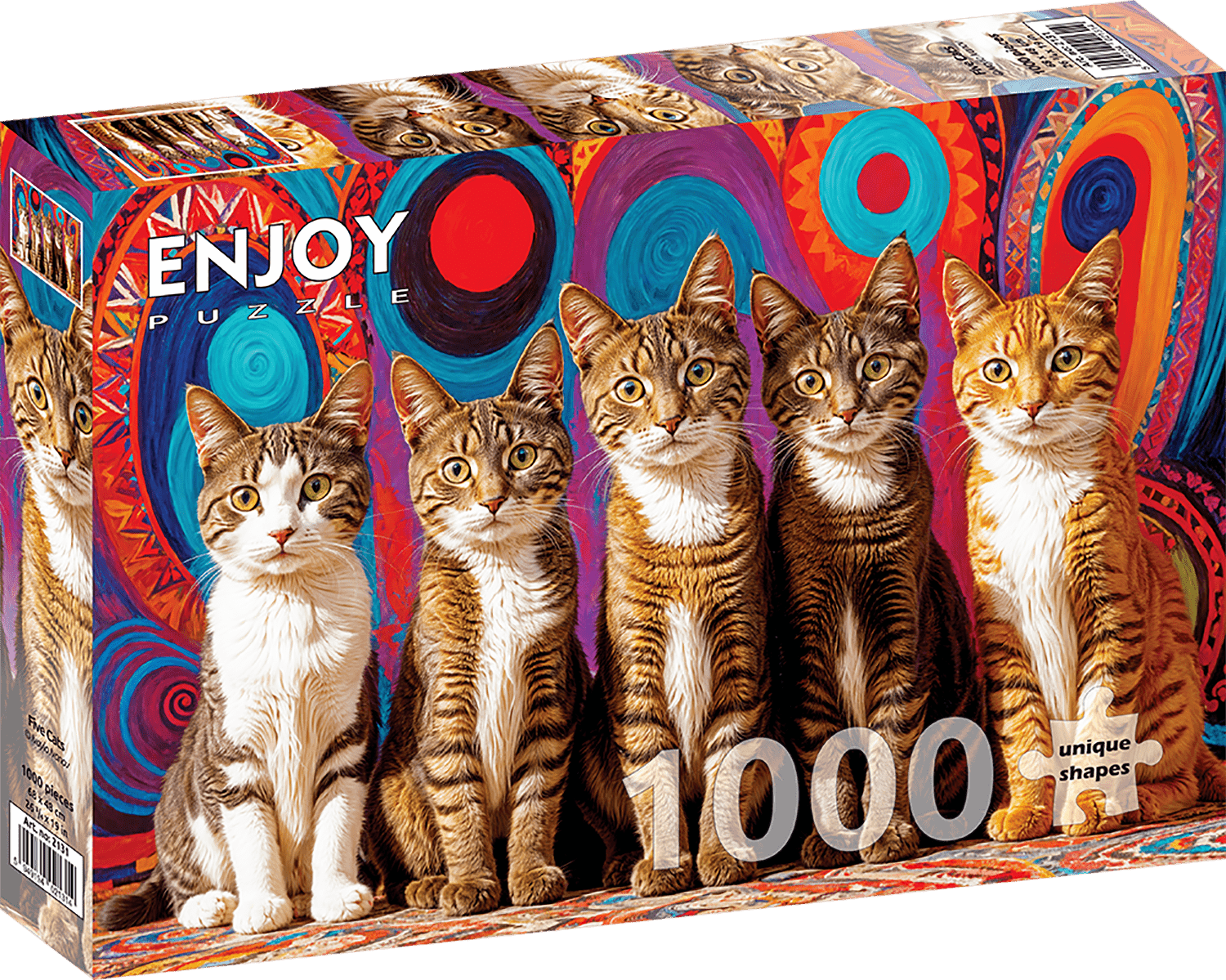 Five Cats Enjoy 1000 darabos kirakó puzzle (EN - 2131) - puzzlegarden