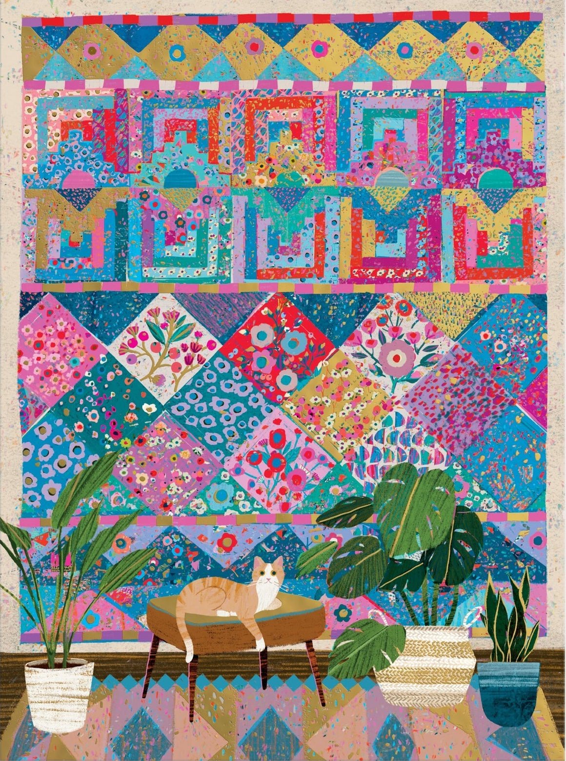 Foltvarró sarok - aranyfóliás Galison 1000 darabos kirakó puzzle (GA-9780735384668) - puzzlegarden