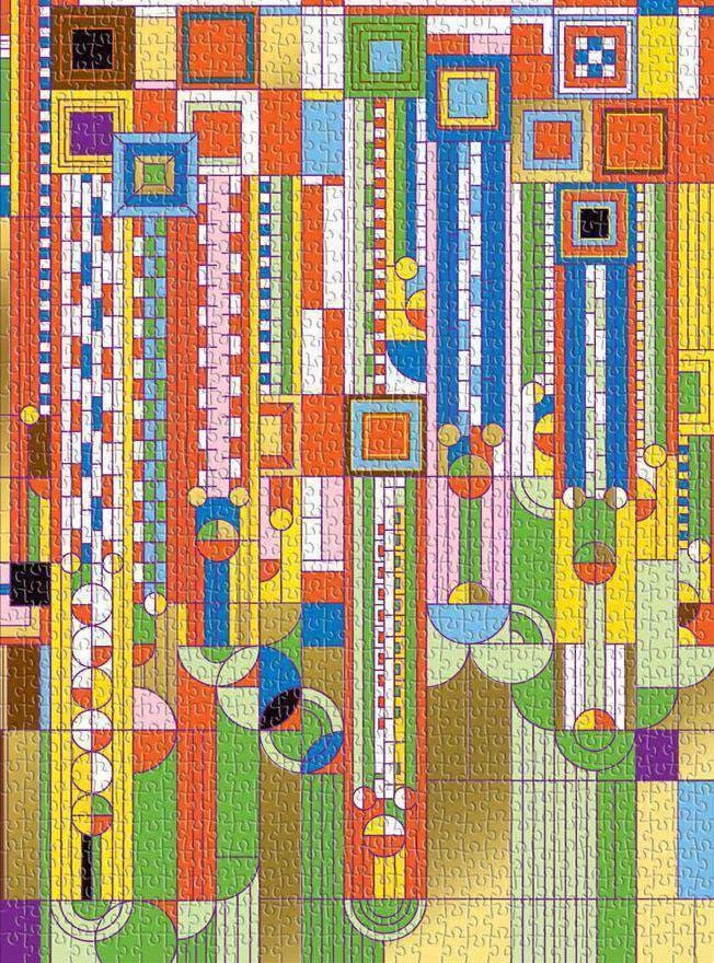 Frank Lloyd Wright - Saguaro kaktusz és társai - aranyfóliás Galison 1000 darabos kirakó puzzle (GA-9780735353527) - puzzlegarden