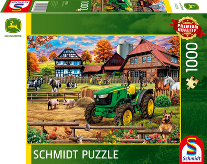 Gazdaság Traktorral: John Deere 5050E Schmidt 1000 darabos kirakó puzzle (SCH-58534 4001504585341) - puzzlegarden