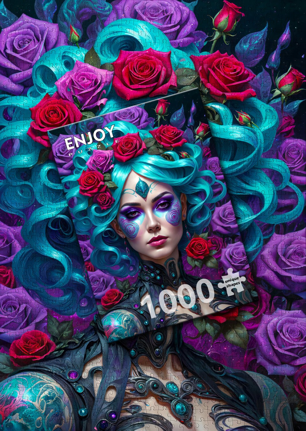 Gothic Flowers Portrait Enjoy 1000 darabos kirakó puzzle (EN - 2169) - puzzlegarden