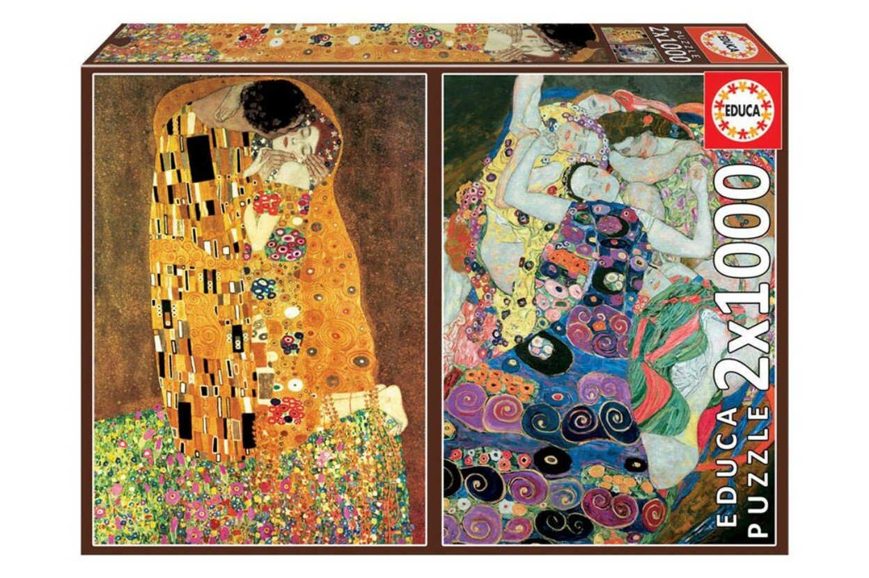 Gustav Klimt - A csók + A szűz 2x1000 Educa 2x1000 darabos kirakó puzzle (ED-18488 8412668184886) - puzzlegarden