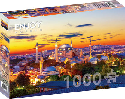 Hagia Sophia a naplementében, Isztambul, Törökörszág Enjoy 1000 darabos kirakó puzzle (EN-1359 5949194013593) - puzzlegarden