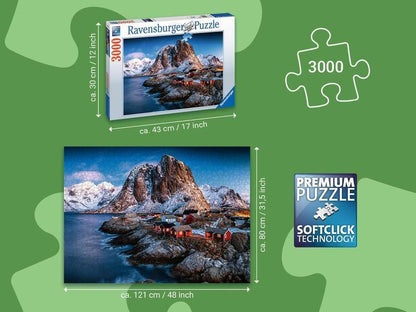 Hamnoy - Lofoten, Norvégia Ravensburger 3000 darabos kirakó puzzle (RA - 17081 4005556170814) - puzzlegarden