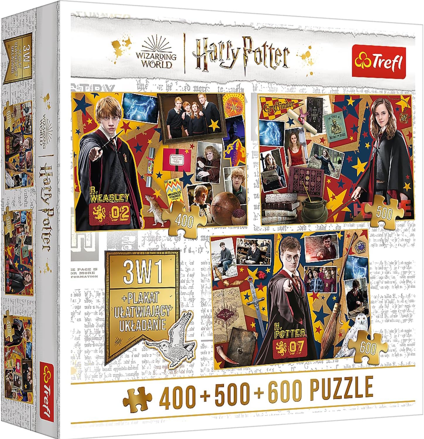 Harry Potter 3in1 gyüjtemény 2. - Harry, Ron és Hermione - 400, 500, 600 Trefl 500 darabos kirakó puzzle (TR - 91826 5900511918267) - puzzlegarden