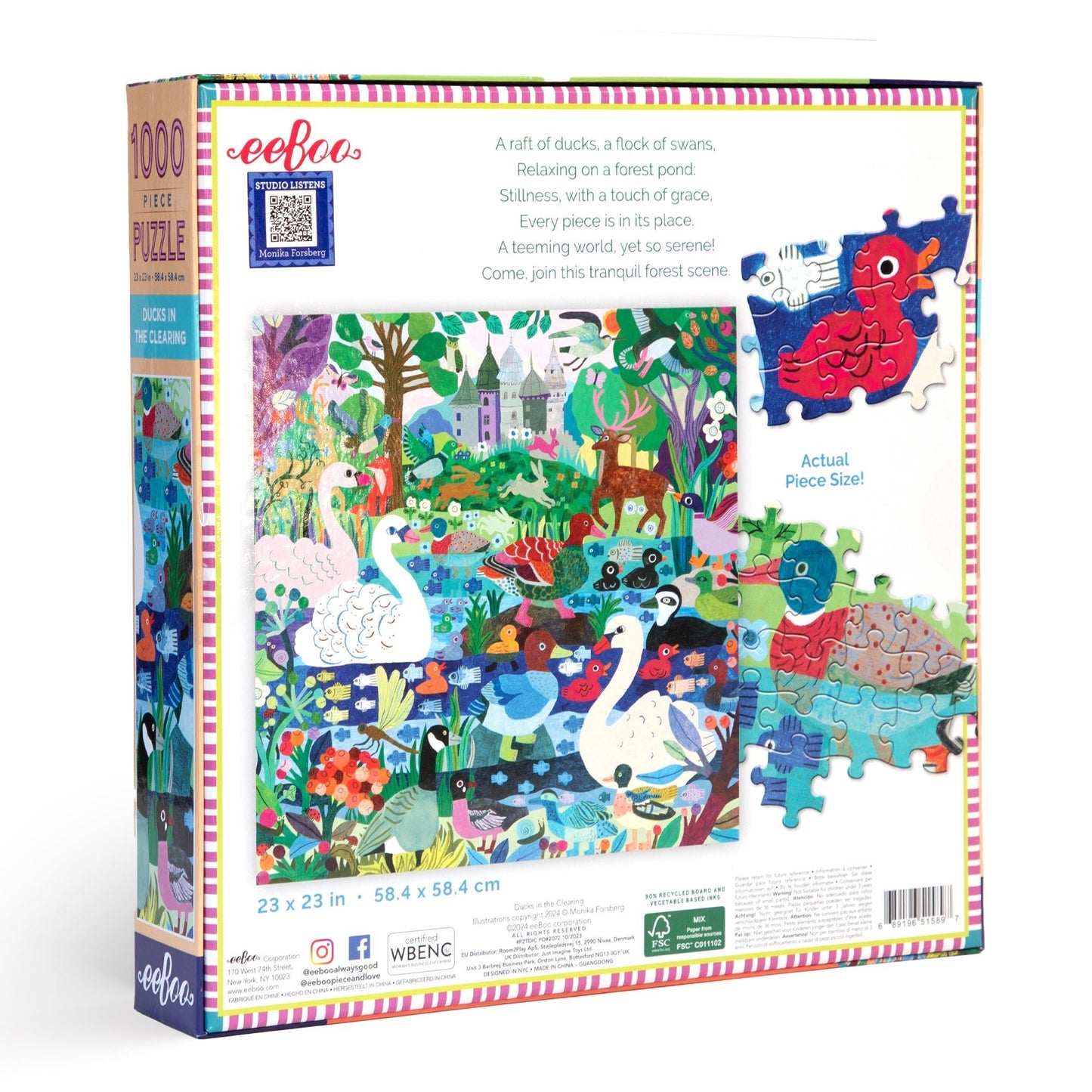 Hattyúk és Kacsák Eeboo 1000 darabos kirakó puzzle (EB-PZTDIC 689196515897) - puzzlegarden