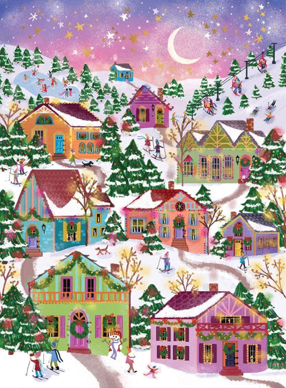 Havas falu - aranyfóliás Galison 1000 darabos kirakó puzzle (GA-9780735386082) - puzzlegarden