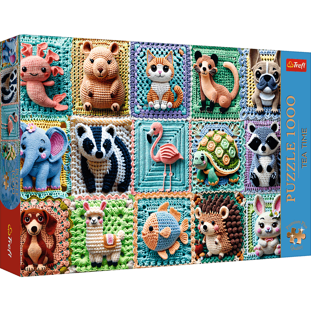 Horgolt Állatkák Trefl 1000 darabos kirakó puzzle (TR - 12093) - puzzlegarden