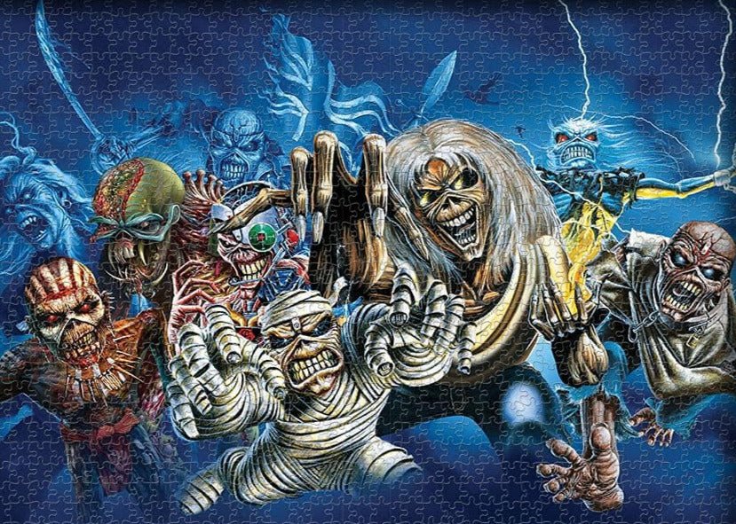 Iron Maiden - The Faces of Eddie Usaopoly 1000 darabos kirakó puzzle (USAP-Z144-659 700304155443) - puzzlegarden