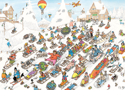 Jan van Haasteren - Lejtmenetben Jumbo 1000 darabos kirakó puzzle (JU - 1110100025) - puzzlegarden