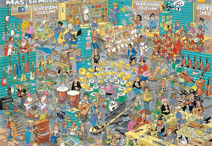 Jan van Haasteren – Zenebolt & Nyaralás előtti izgalmak – 2x1000 Jumbo 1000 darabos kirakó puzzle (JU - 1110100644) - puzzlegarden