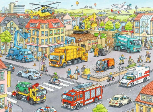 Járművek a városban Ravensburger 100 darabos kirakó puzzle (RA - 10558) - puzzlegarden